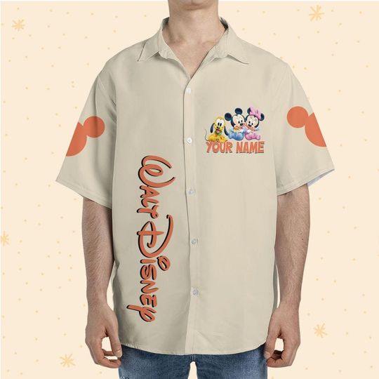 Personalize Disney Baby beige Hawaii Shirt