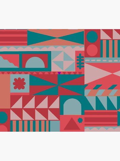 "it's a small world" Pattern (cherry palette) Duvet Cover