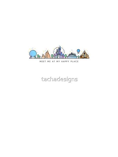 Meet me at my Happy Place Vector Orlando Theme Park Illustration Design Sleeveless Top