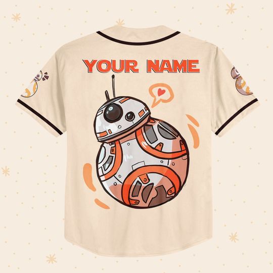 Personalize Star Wars BB8 Chibi Style Custom Disney Baseball Jersey