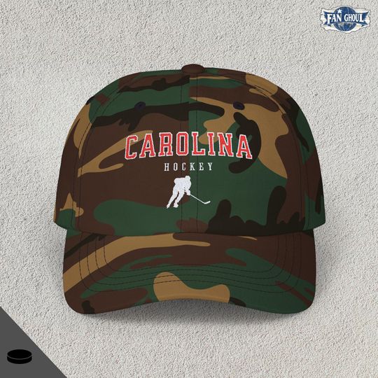 Carolina Hockey Embroidered Classic Dad Cap - Sports Fan Apparel, Retro Baseball Hat, Vintage Cap, Hockey Team, Hockey Lover Gift, Hurricane