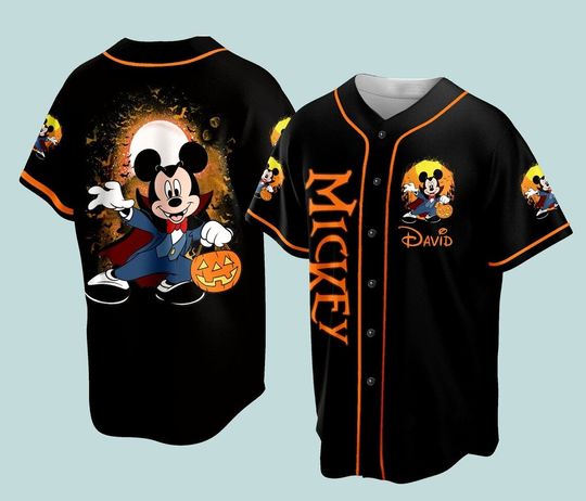 Custom Adult Baseball Jersey, Disneyland Halloween Jersey