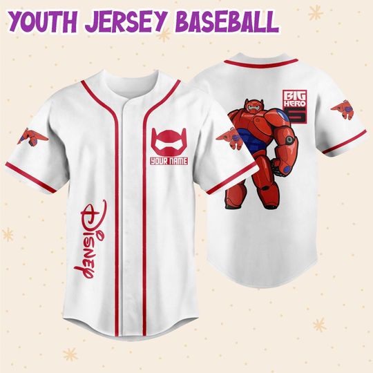 Personalized Disney Big Hero 6 BayMax In Armor Baseball Jersey