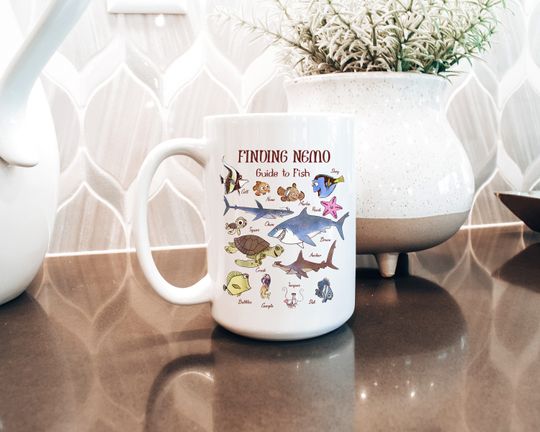 Fish Guide Mug, Finding Nemo Disney Pixar Mug, Finding Nemo Disney Coffee Mug