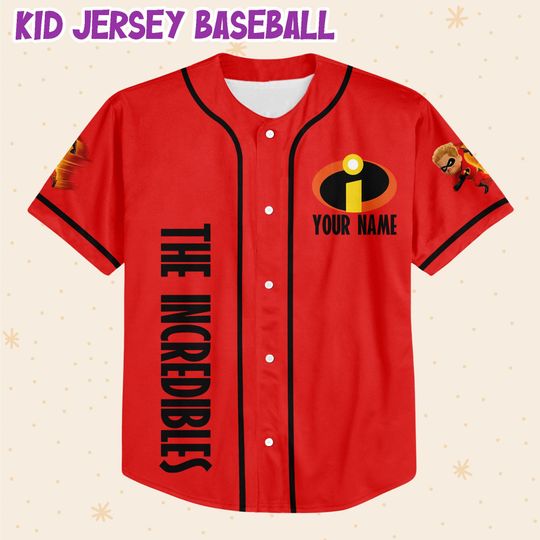 Personalized Disney The Incredibles Dash Baseball Jersey