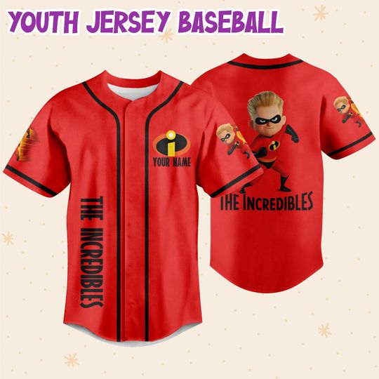 Personalized Disney The Incredibles Dash Baseball Jersey