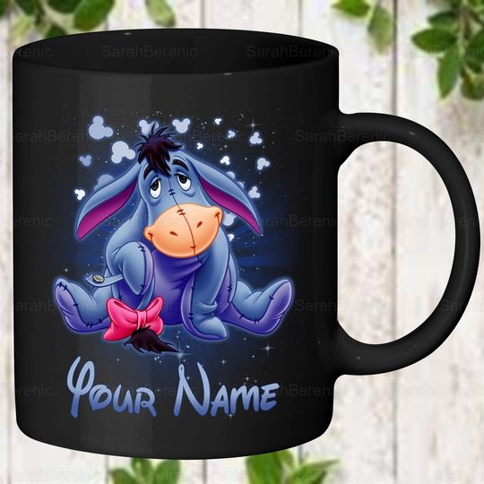 Eeyore Black Ceramic Mug, Eeyore Disney Coffee Cup