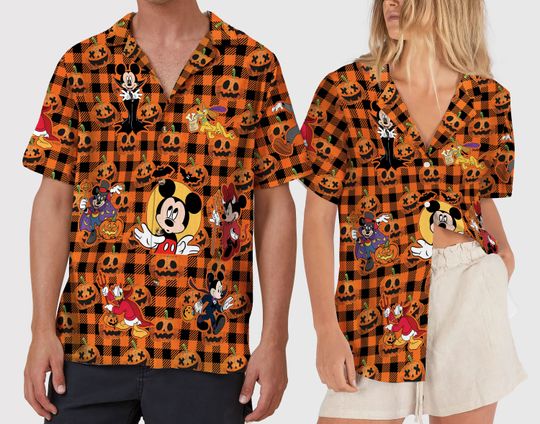 Pumpkin Buffalo Plaid Disney Trip Halloween Hawaiian