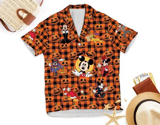 Pumpkin Buffalo Plaid Disney Trip Halloween Hawaiian