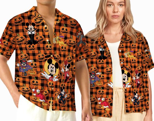 Pumpkin Buffalo Plaid Disney Trip Halloween Hawaiian