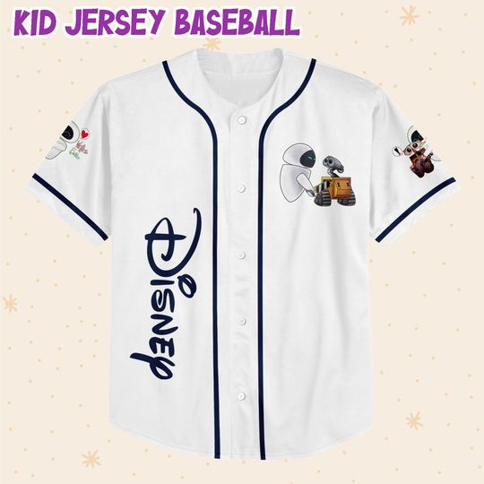 Personalized Disney Pixar WALL-E And EVE Baseball Jersey