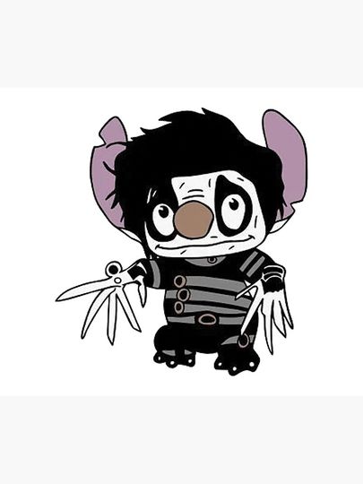 Stitch Edward Scissorhands Disney Halloween Poster