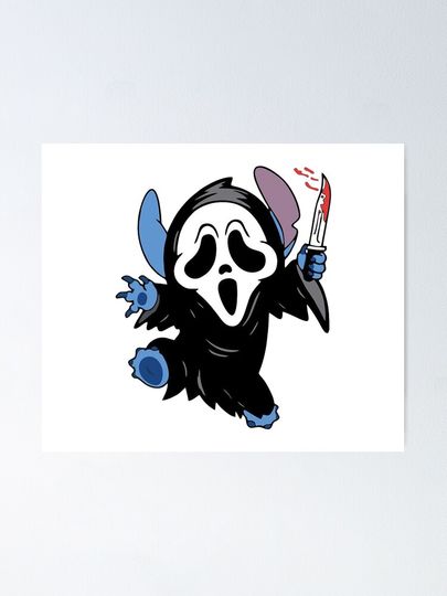 Stitch Ghostface Disney Halloween Poster