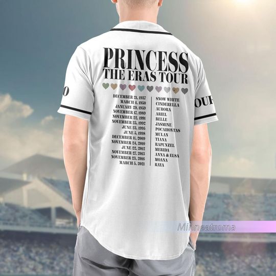 Princess Eras Tour Baseball Jersey, Disney Princess Baseball