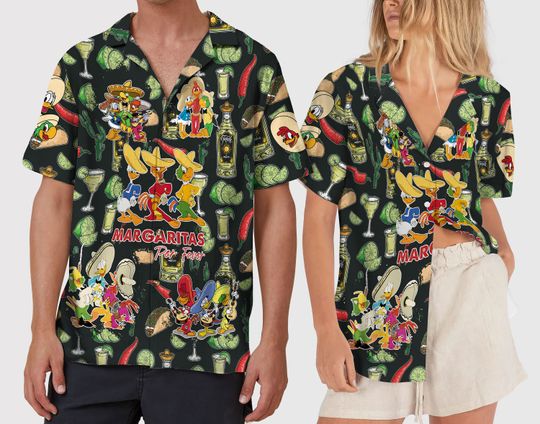 Three Caballeros Hawaiian Shirt, Disney Vintage Shirt