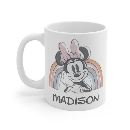 Personalized Minnie Mouse Rainbow mug, Disney Lovers gift