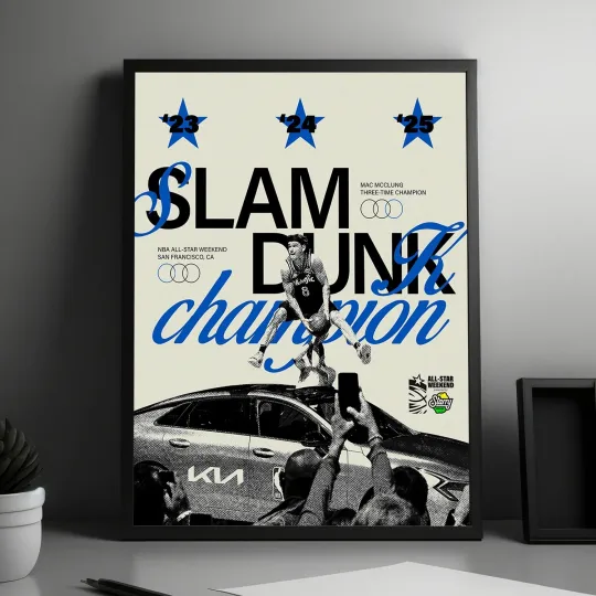 NEW! Mac McClung Three Time Champion Dunk Of NBA All Star Weekend Poster