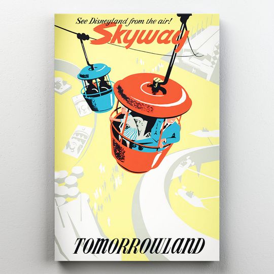 Vintage Disneyland Skyway Attraction Poster