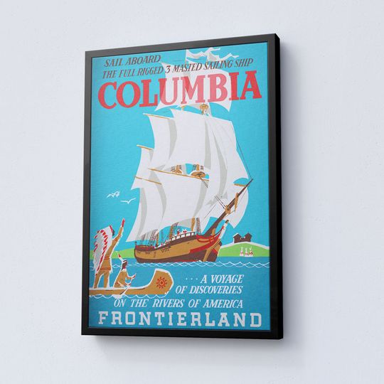 Vintage Disneyland Columbia Attraction Poster