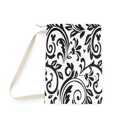 Disney Inspired Laundry Bag / Hidden Mickey/ Damask Print n