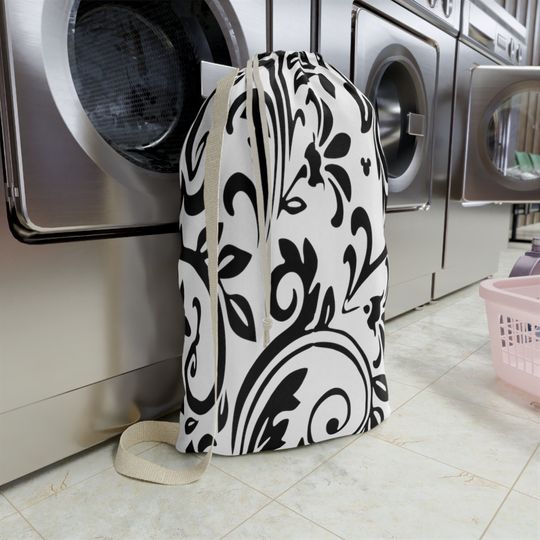 Disney Inspired Laundry Bag / Hidden Mickey/ Damask Print n