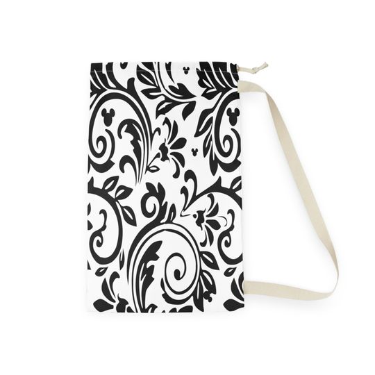 Disney Inspired Laundry Bag / Hidden Mickey/ Damask Print n