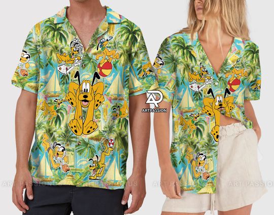 Funny Disney Pluto Hawaiian Shirt, Pluto Tropical Aloha
