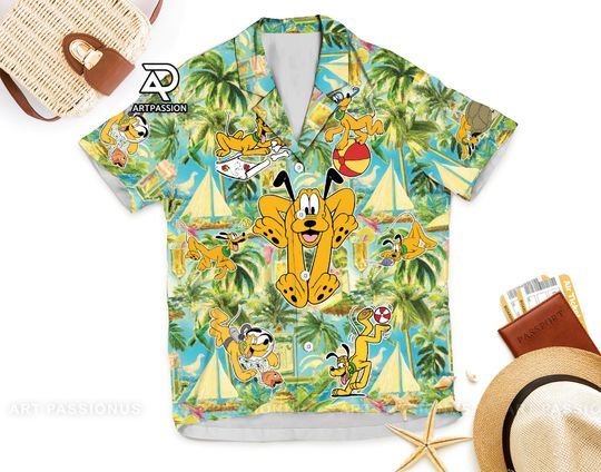 Funny Disney Pluto Hawaiian Shirt, Pluto Tropical Aloha