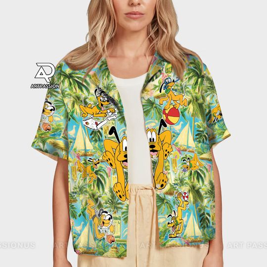 Funny Disney Pluto Hawaiian Shirt, Pluto Tropical Aloha