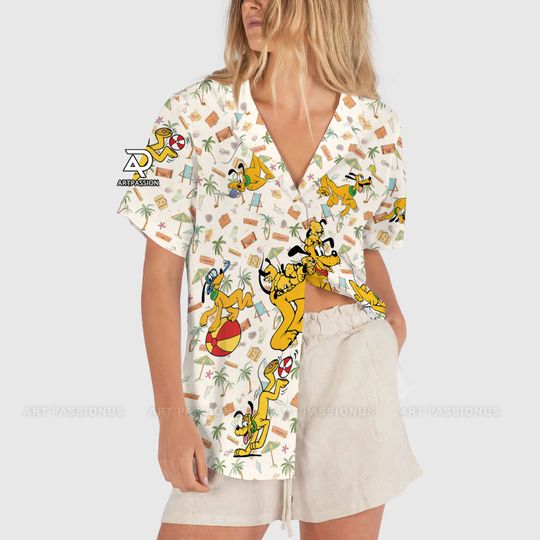 Pluto Summer Beach Hawaiian Shirt, Disney Pluto