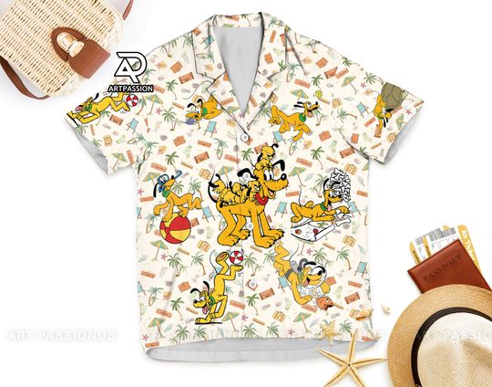 Pluto Summer Beach Hawaiian Shirt, Disney Pluto