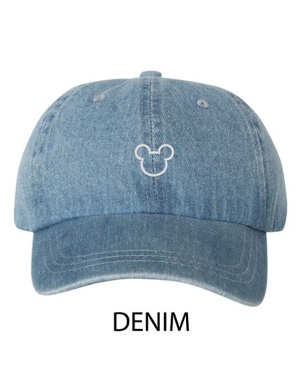 Mickey Mouse outline subtle and simple embroidered Disney hat