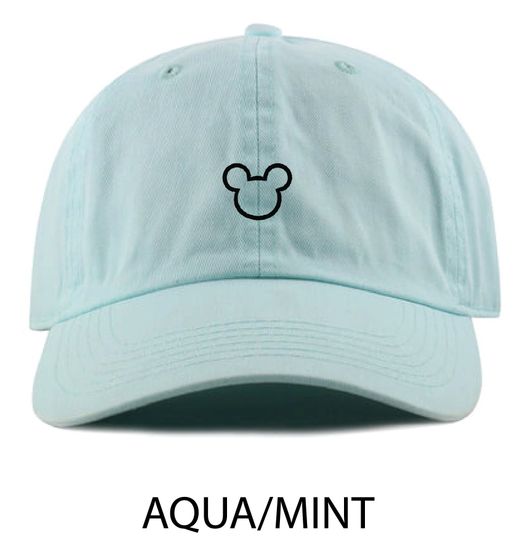 Mickey Mouse outline subtle and simple embroidered Disney hat