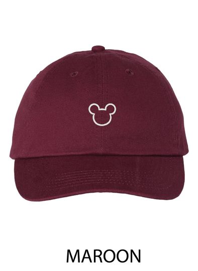 Mickey Mouse outline subtle and simple embroidered Disney hat