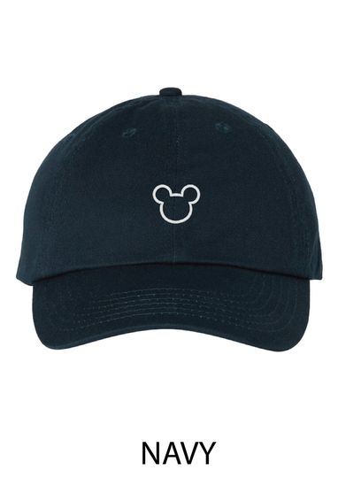 Mickey Mouse outline subtle and simple embroidered Disney hat