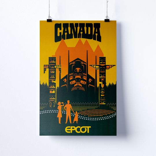 Canada Epcot Poster, Vintage Canada Disneyland Poster, World Showcase Poster