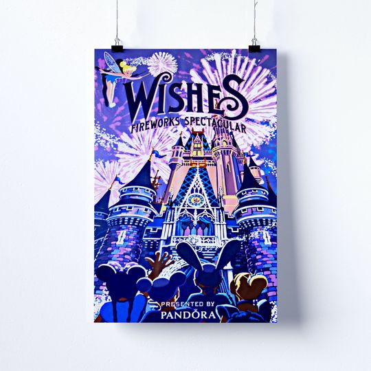 Disney Fire Works Poster, Magic Kingdom Fire Works Poster