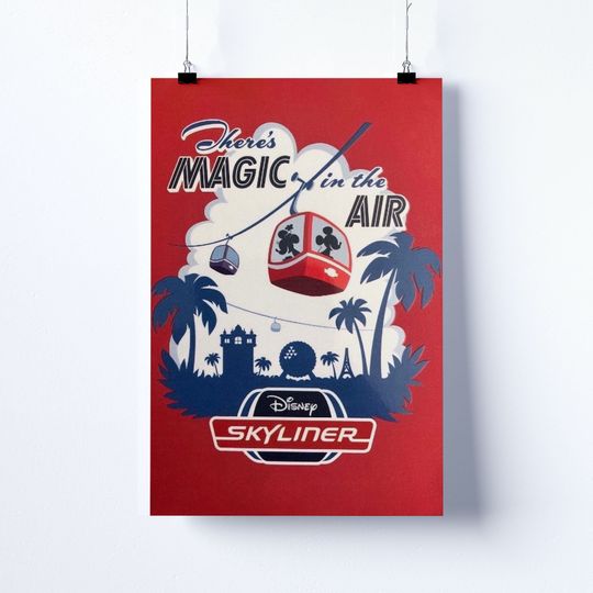 Disney Vintage Skyliner Transportation Poster