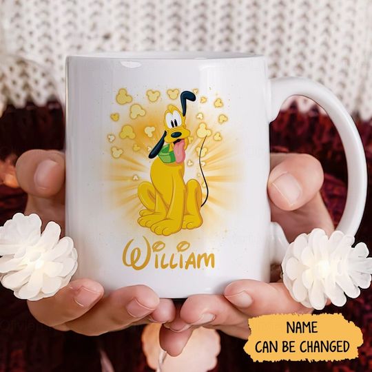 Disney Pluto Mugs, Pluto Coffee Mugs, Pluto Coffee Cup, Personalized Pluto Mug, Disneyland Mug