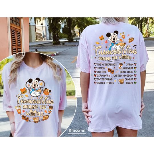 Thanksgiving Around the World Shirt, Disney Epcot Thanksgiving Shirt