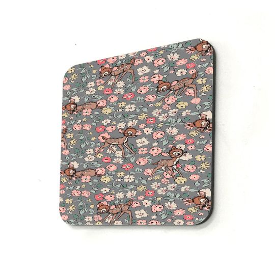 Square Drink Coaster, Round Coffee Coaster, Disney Bambi, Cute Flowers