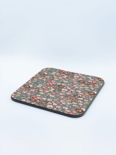Square Drink Coaster, Round Coffee Coaster, Disney Bambi, Cute Flowers
