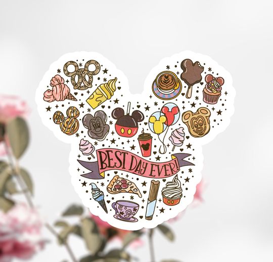 Best Day Ever Mickey Mouse Sticker, Disney Sticker Decal