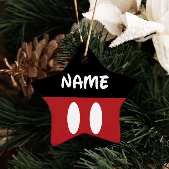 Personalized Mickey Mouse Name Ornaments Custom Christmas Tree Ornament Disney Mickey