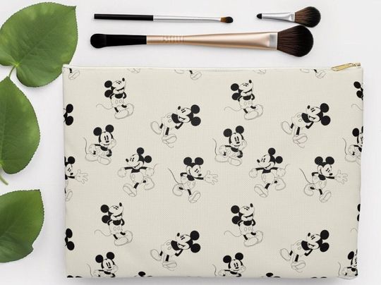 Neutral Mickey Mouse Accessory Pouch, Disney Vacation Gift