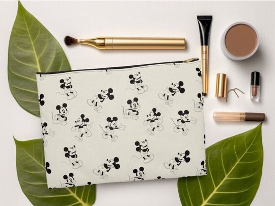 Neutral Mickey Mouse Accessory Pouch, Disney Vacation Gift