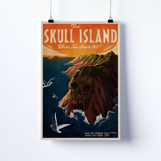 Vintage Disneyland Kong Skull Island Attraction Poster