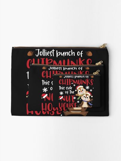 Chipmunks Snowflake Happy Xmas Chip & Dale Christmas Disney Makeup Bag
