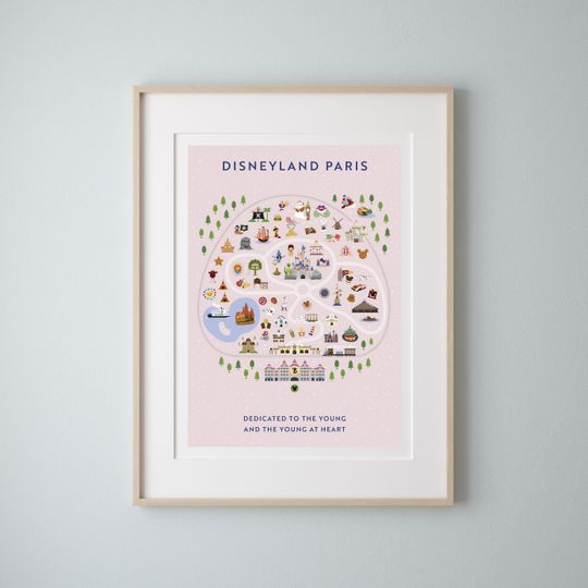 Disneyland Paris Map Premium Matte Vertical Poster