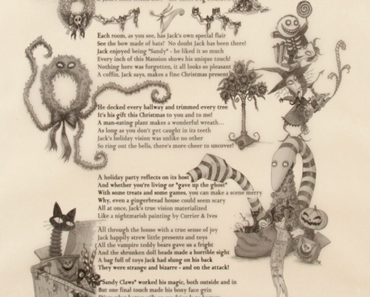 Disneyland Haunted Mansion Holiday Nightmare Before Christmas Scroll Poster